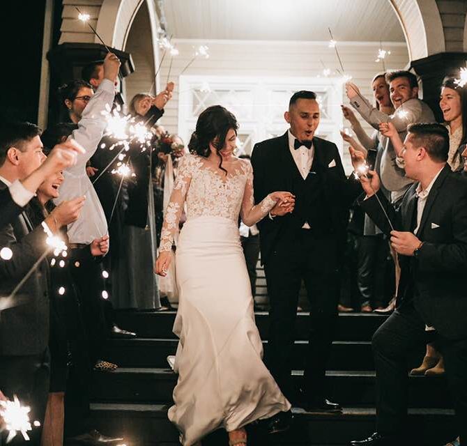 Sparkler wedding exit